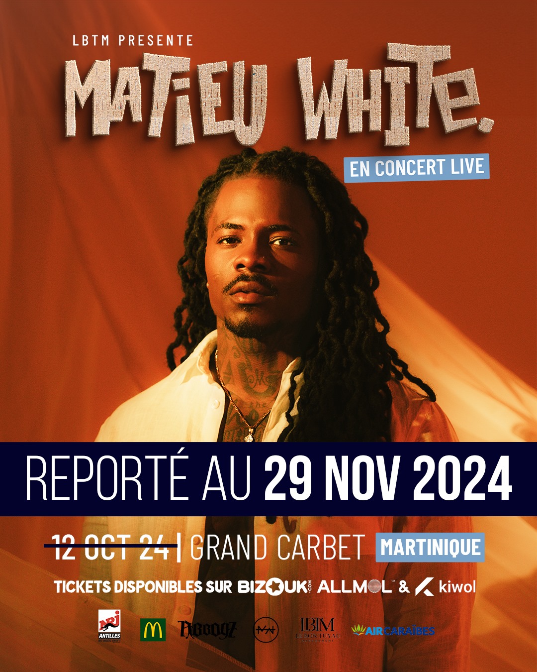 Affiche : Matieu White En Concert Live (Martinique)